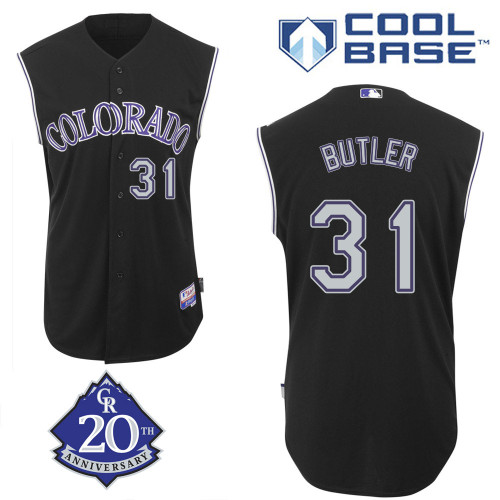 Eddie Butler #31 mlb Jersey-Colorado Rockies Women's Authentic Alternate 2 Black Baseball Jersey